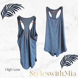 Reebok Racerback Workout Tank Sweat resistant and light weight (High Low)